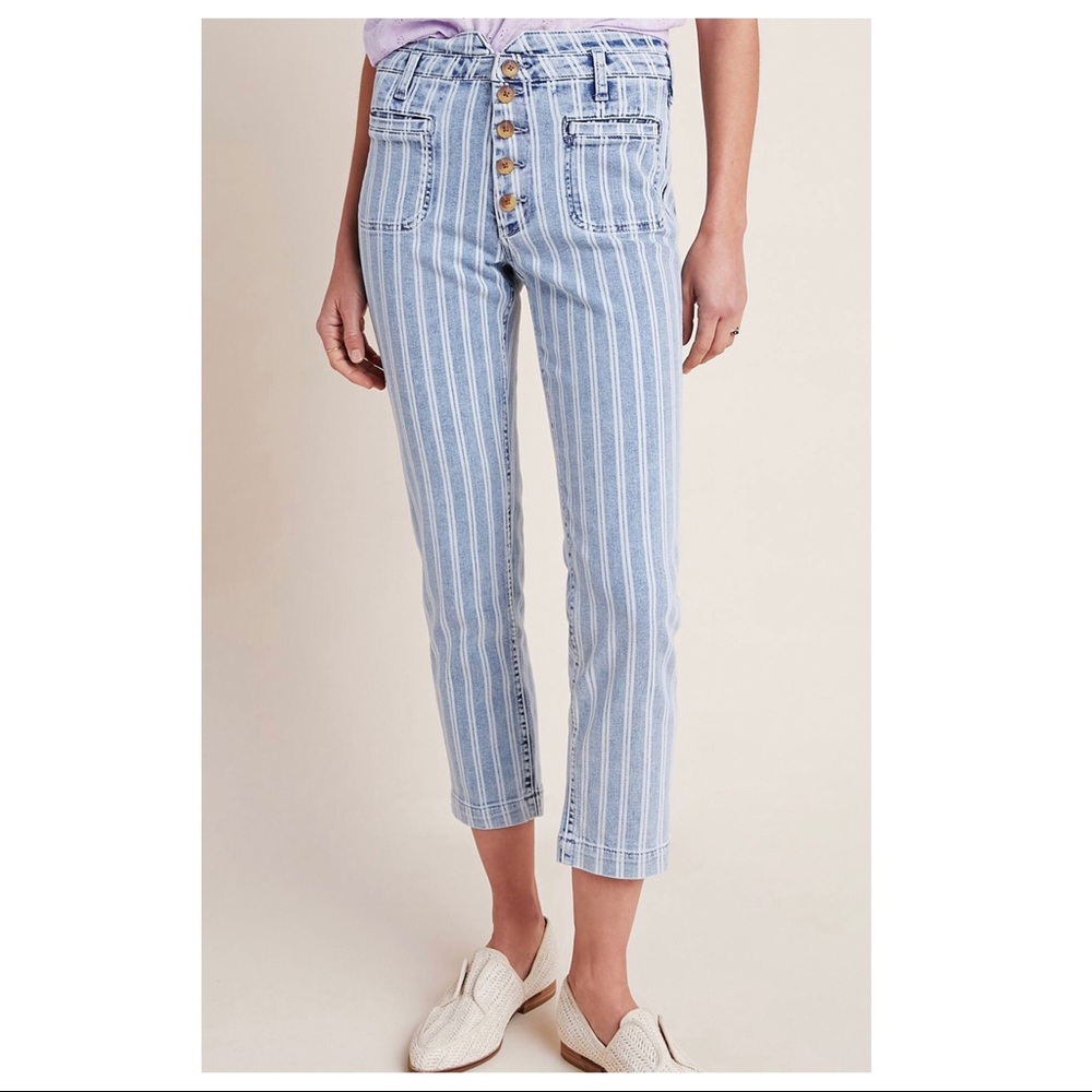 Striped Blue Women's Jeans